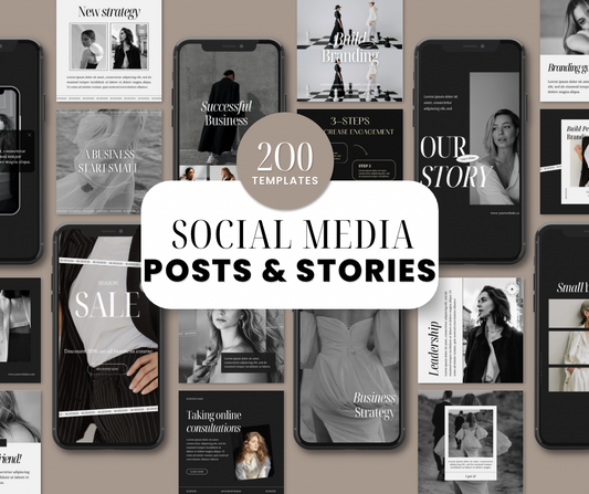 Social Media Template mockup 200 Stories & Posts